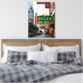 Hong Kong Nathan Road Stretched Canvas Print (Insitu (Slaapkamer))