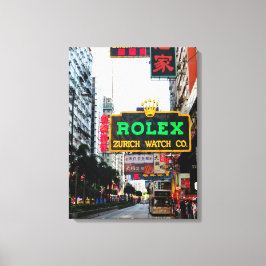 Hong Kong Nathan Road Stretched Canvas Print