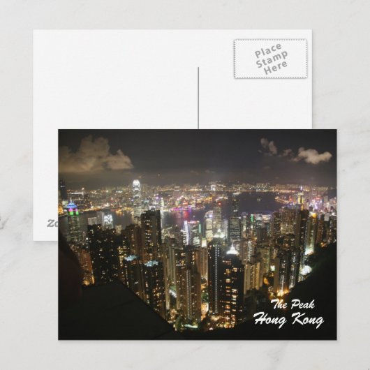 Hong Kong Night Scene, de piek, Briefkaart (Voorkant / Achterkant)
