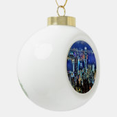 Hong Kong night skyline Keramische Bal Ornament (Links)