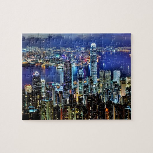 Hong Kong night skyline Legpuzzel (Horizontaal)