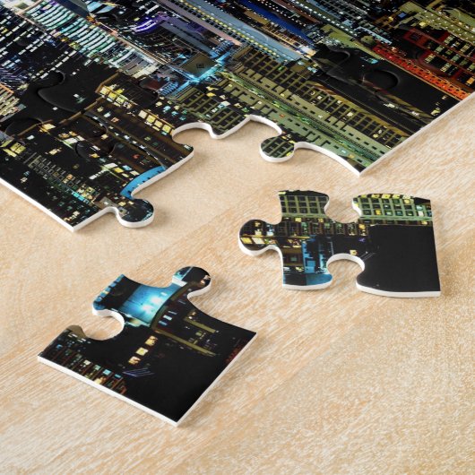 Hong Kong night skyline Legpuzzel (Zijkant)