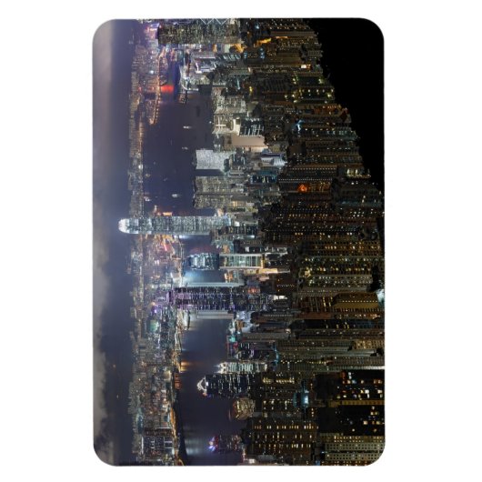 Hong Kong Night Skyline Magneet (Verticaal)
