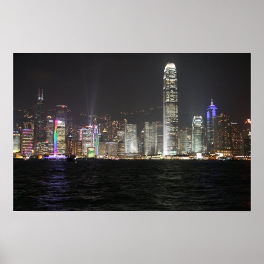 Hong Kong Night Skyline Poster (Voorkant)
