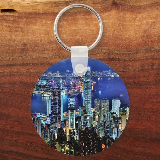 Hong Kong night skyline Sleutelhanger (Voorkant)