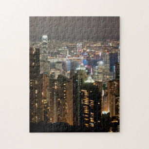 Hong Kong Night Skyline uit de Victoria Peak Legpuzzel