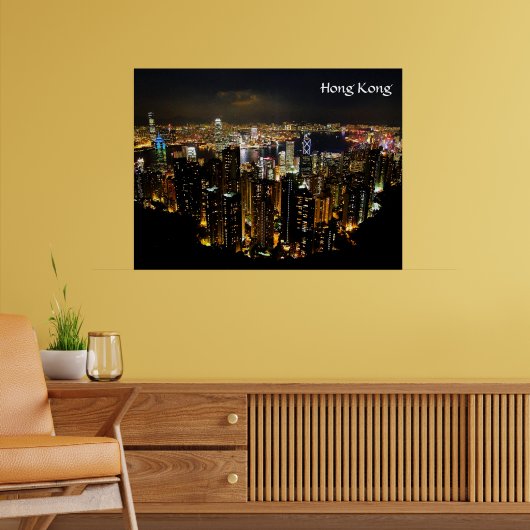 Hong Kong Nightscape Poster (Woonkamer 2)