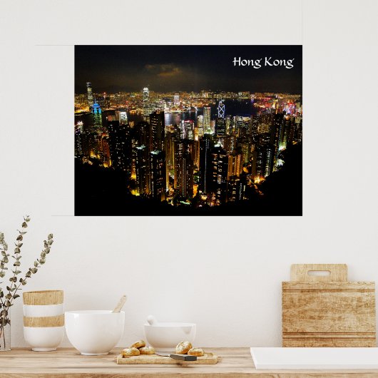 Hong Kong Nightscape Poster (Keuken)