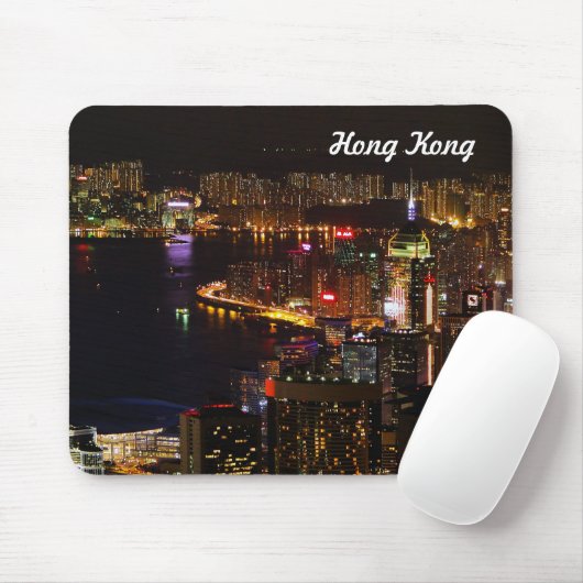 Hong Kong Nightscape Travel Muismat (Met muis)