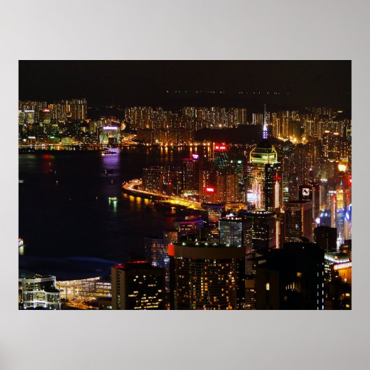 Hong Kong Nightscape Travel Poster (Voorkant)