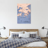 Hong Kong Oude Weerkaart Canvas Afdruk (Insitu (Slaapkamer))