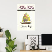 Hong Kong Reisposter Chinese Junk Art Canadees Poster (Thuiskantoor)