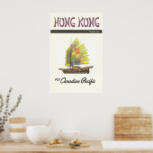 Hong Kong Reisposter Chinese Junk Art Canadees Poster (Keuken)