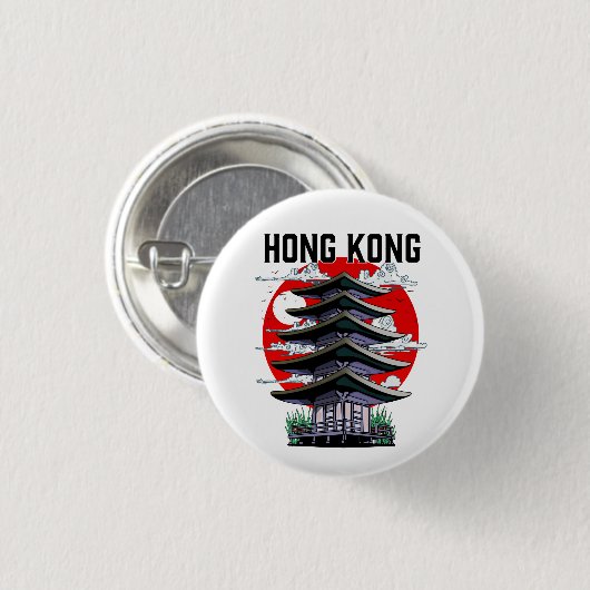 Hong Kong Ronde Button 3,2 Cm (Voorkant /achterkant)