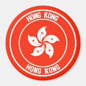 Hong Kong Round Emblem Magneet (Voorkant)
