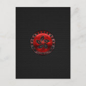 Hong Kong Ruby Orchid Inlay over het afdrukken van Briefkaart (Voorkant)