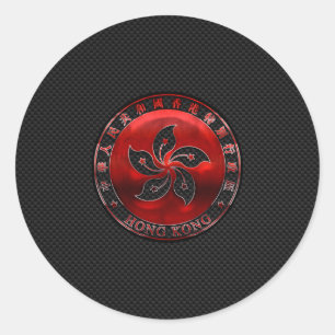 Hong Kong Ruby Orchid Inlay over het afdrukken van Ronde Sticker