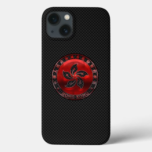 Hong Kong Ruby Seal on Carbon Fiber Print Case-Mate iPhone Case (Achterkant)