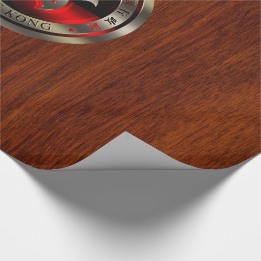 Hong Kong Ruby Seal on Mahogany Print Cadeaupapier (Hoek)
