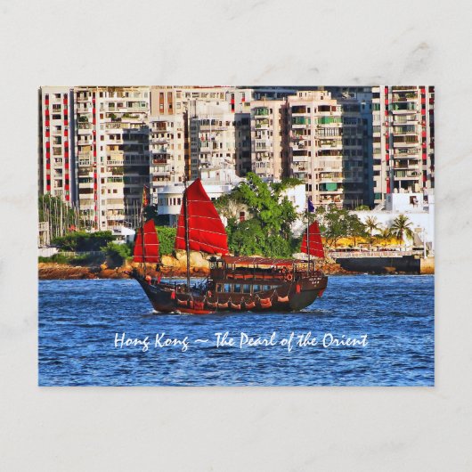 Hong Kong Sampan De parel van de Oriënt Briefkaart (Voorkant)