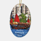Hong Kong Sampan De parel van de Oriënt Keramisch Ornament (Links)