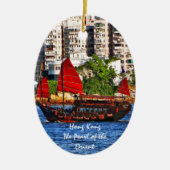 Hong Kong Sampan De parel van de Oriënt Keramisch Ornament (Voorkant)