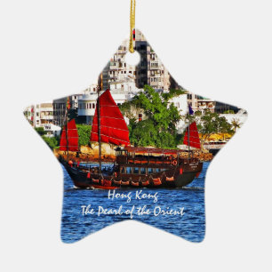 Hong Kong Sampan De parel van de Oriënt Keramisch Ornament
