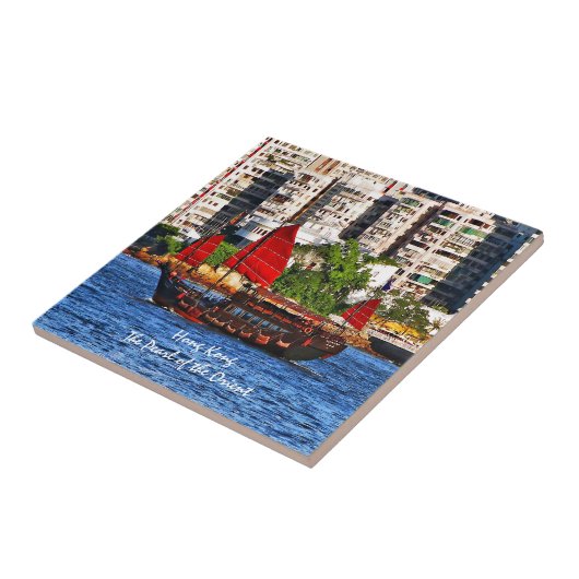 Hong Kong Sampan De parel van de Oriënt Tegeltje (Zijkant)