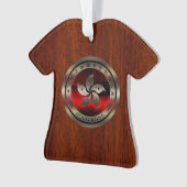 Hong Kong Seal inlay op Mahogany Print Ornament (voorkant)