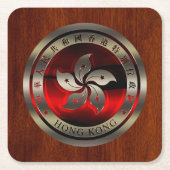 Hong Kong Seal on Mahogany Print Kartonnen Onderzetters (Voorkant)