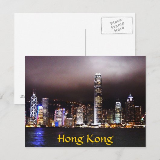 Hong Kong Skyline Briefkaart (Voorkant / Achterkant)