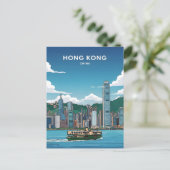 Hong Kong skyline Briefkaart (Staand voorkant)