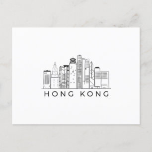 Hong kong skyline briefkaart