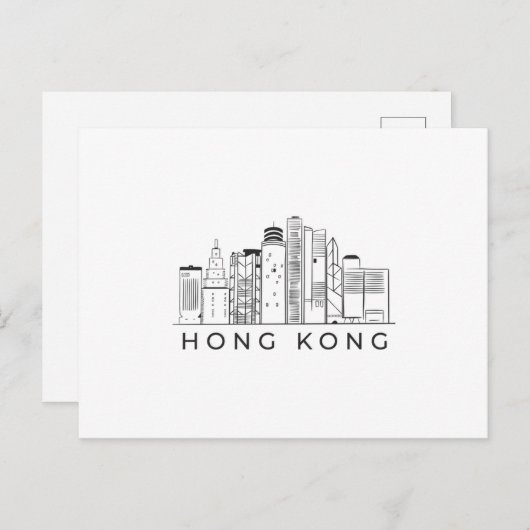 Hong kong skyline briefkaart (Voorkant / Achterkant)