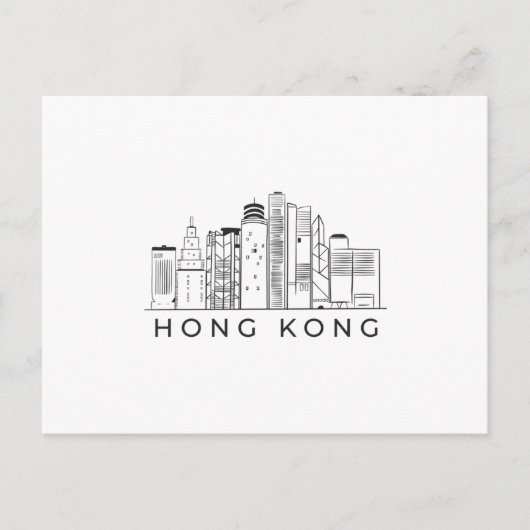 Hong kong skyline briefkaart (Voorkant)