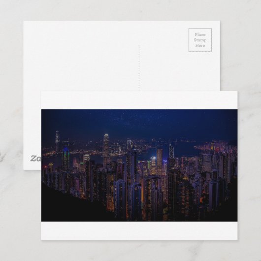 Hong Kong Skyline Briefkaart (Voorkant / Achterkant)