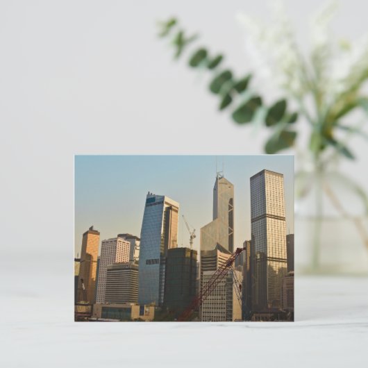 Hong Kong Skyline Briefkaart (Staand voorkant)