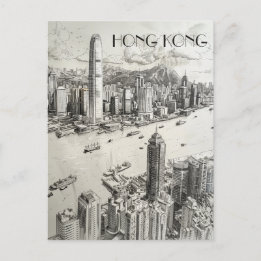 Hong Kong Skyline Briefkaart