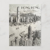 Hong Kong Skyline Briefkaart (Voorkant)