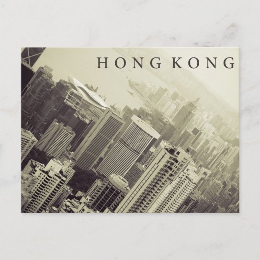 Hong Kong Skyline Briefkaart (Voorkant)