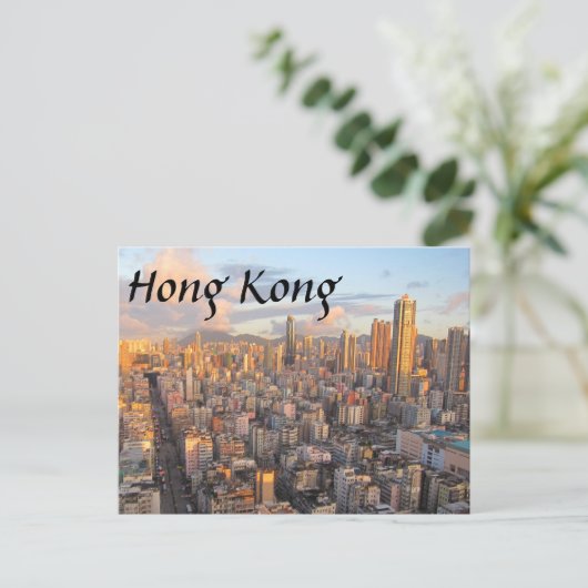 Hong Kong Skyline Briefkaart (Staand voorkant)