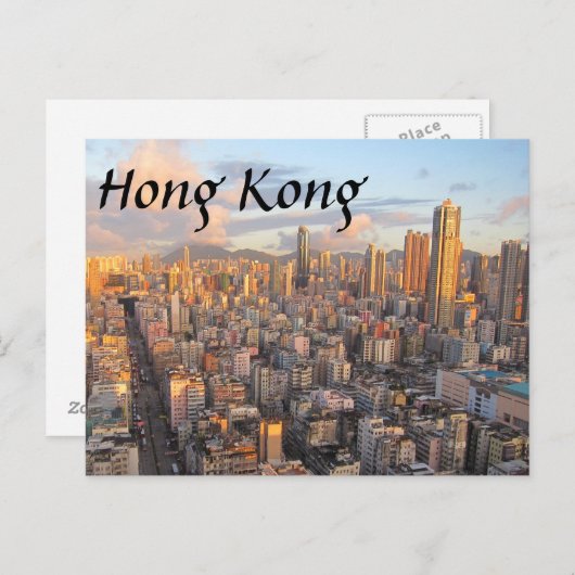 Hong Kong Skyline Briefkaart (Voorkant / Achterkant)