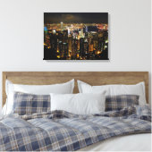 Hong Kong Skyline Canvas Print (Insitu (Slaapkamer))