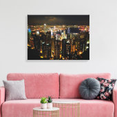 Hong Kong Skyline Canvas Print (Insitu (Woonkamer))