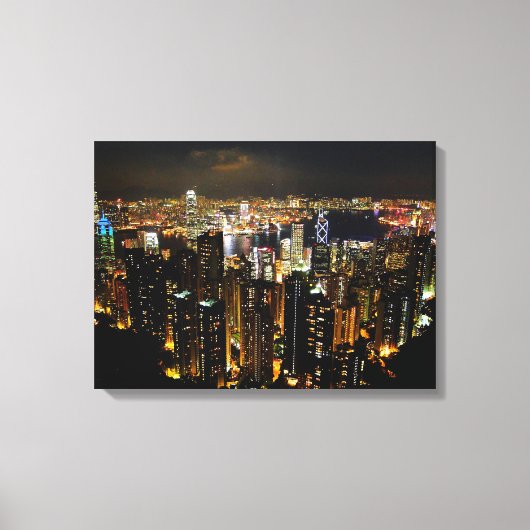 Hong Kong Skyline Canvas Print (Voorkant)