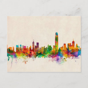Hong Kong Skyline Cityscape Briefkaart