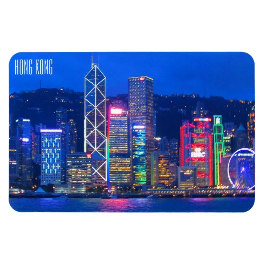 hong kong skyline dusk magneet (Horizontaal)