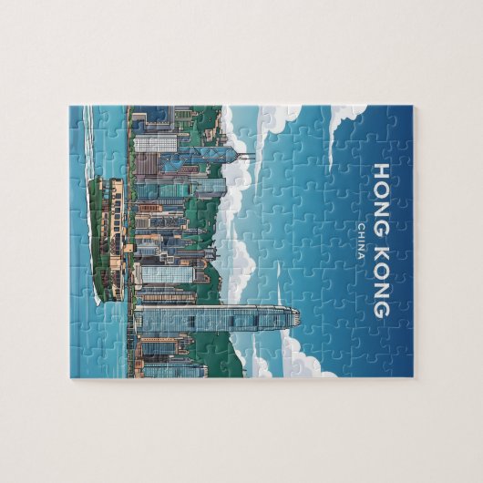 Hong Kong skyline Legpuzzel (Horizontaal)
