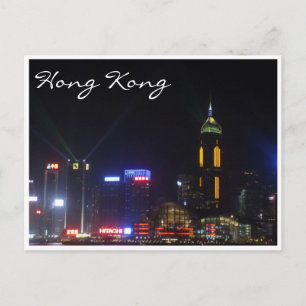 hong kong skyline nacht briefkaart