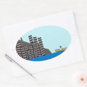 Hong Kong Skyline Ovale Sticker (Envelop)